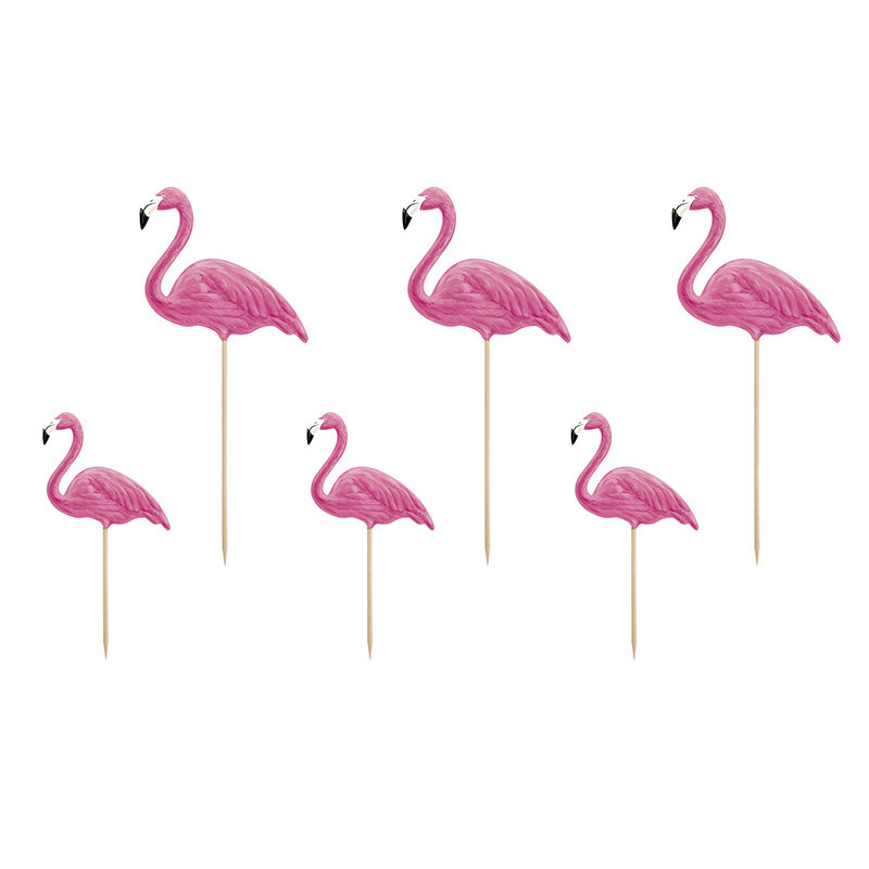 Tårttopper "Aloha - Flamingos" rosa