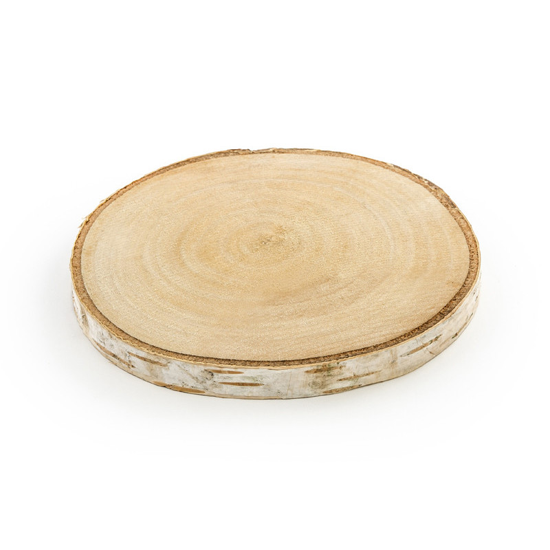 2 st. Naturliga träskivor, diameter 10-12 cm, höjd 1 cm