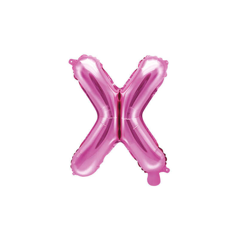 Hot pink X-bokstav ballong - ca 35 cm