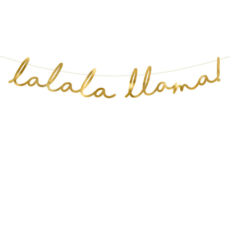 "Banner Llama - Lalala Llama,guld, 12.5x82cm"