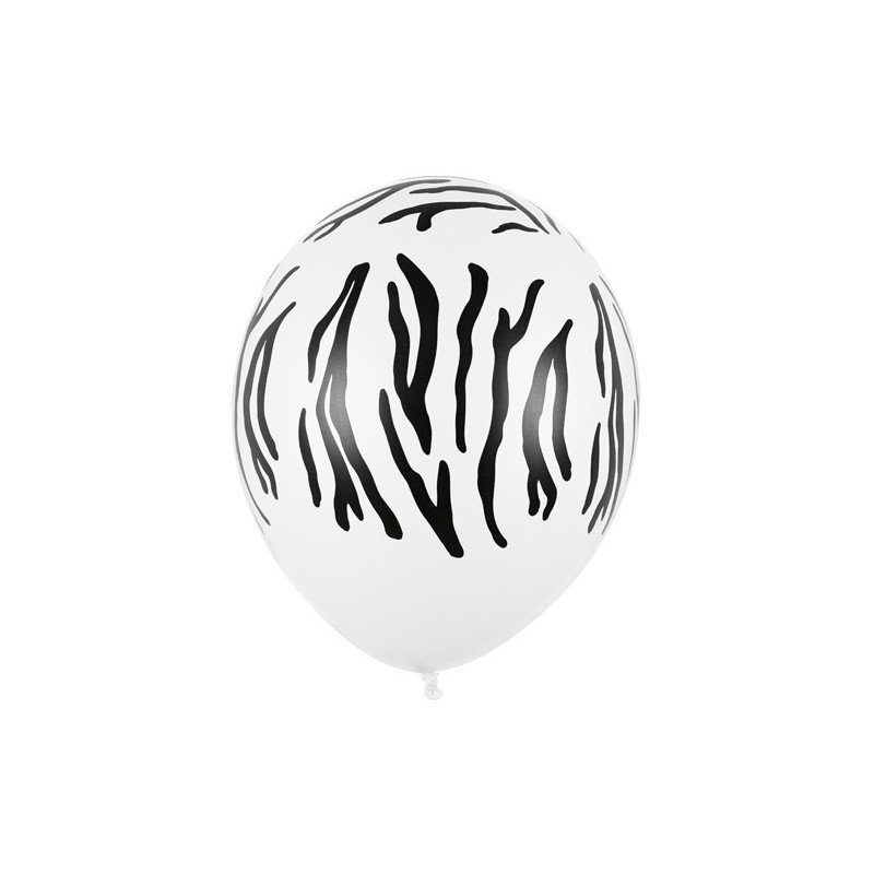 50 st. Pastellvita Zebra Ballonger, Starka och 30 cm i Diameter