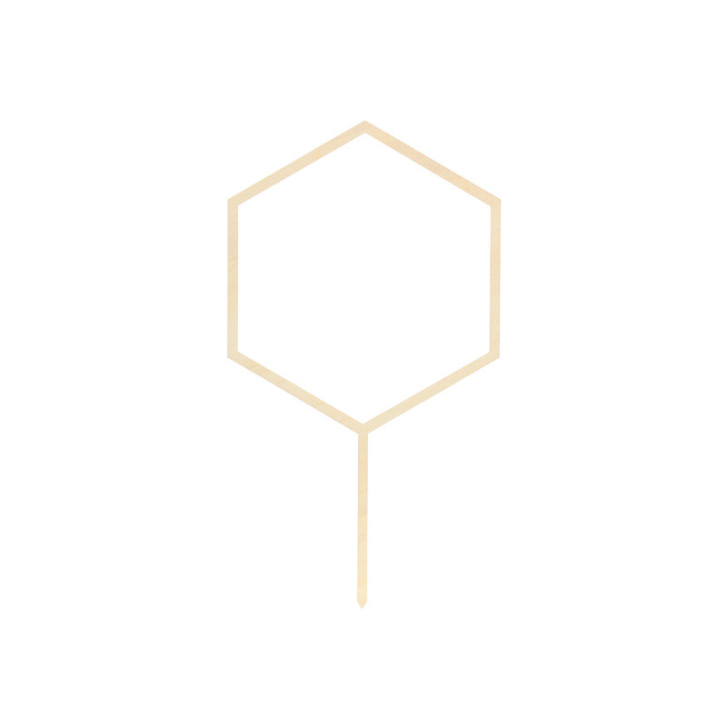 Tårta toppare "Hexagon" guld