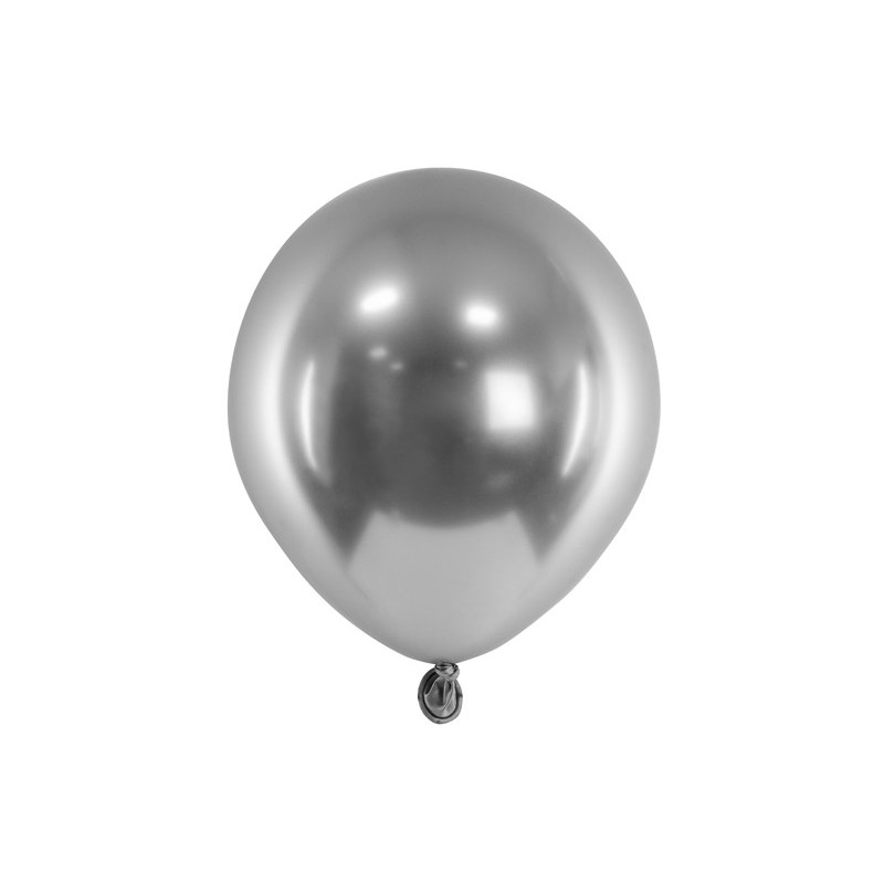 50 st. Chrome latexballonger - Mörk silver 5"