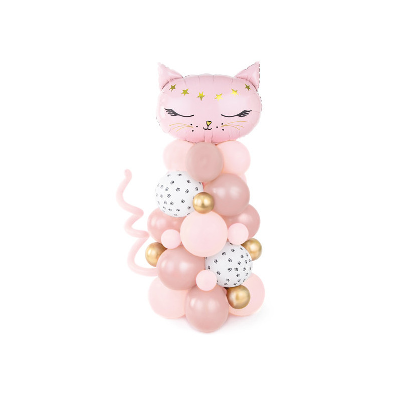 Ballongbukett Katt rosa 83x140cm