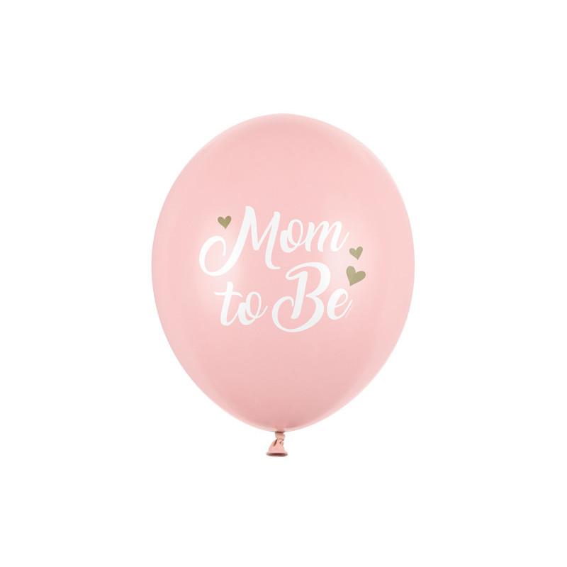 6 st. Pastellrosa 'Mom to Be' Ballonger, 30 cm i Paket