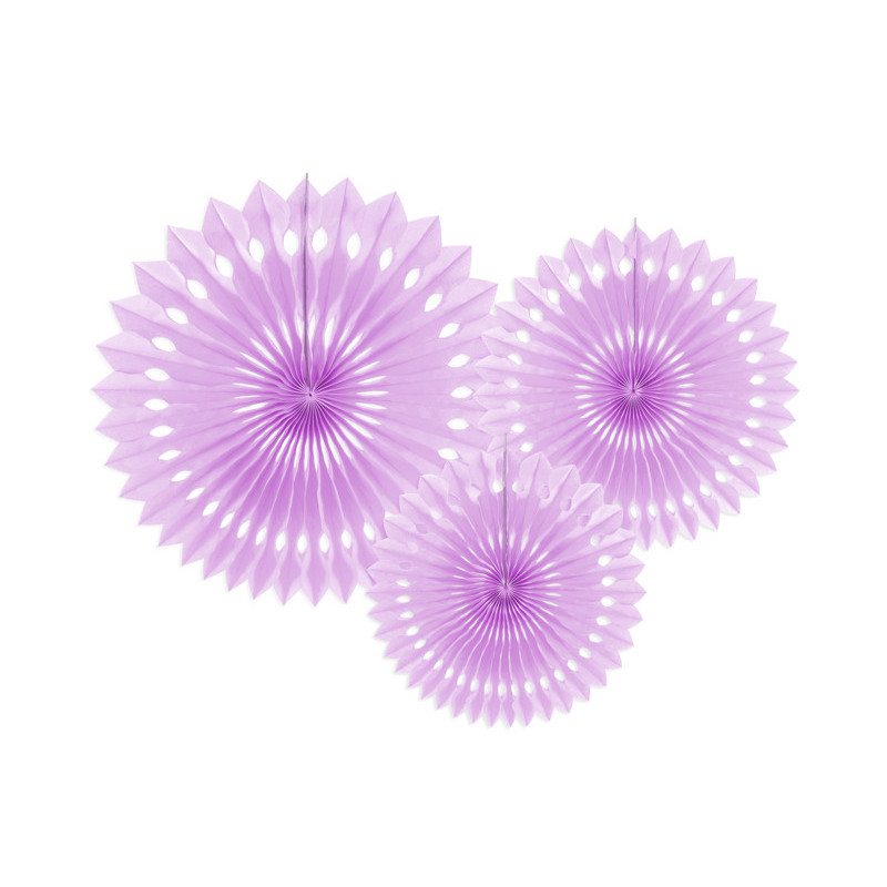 Decorative Rosettes, Lavender, 20-30cm (1 pkt / 3 pc.)