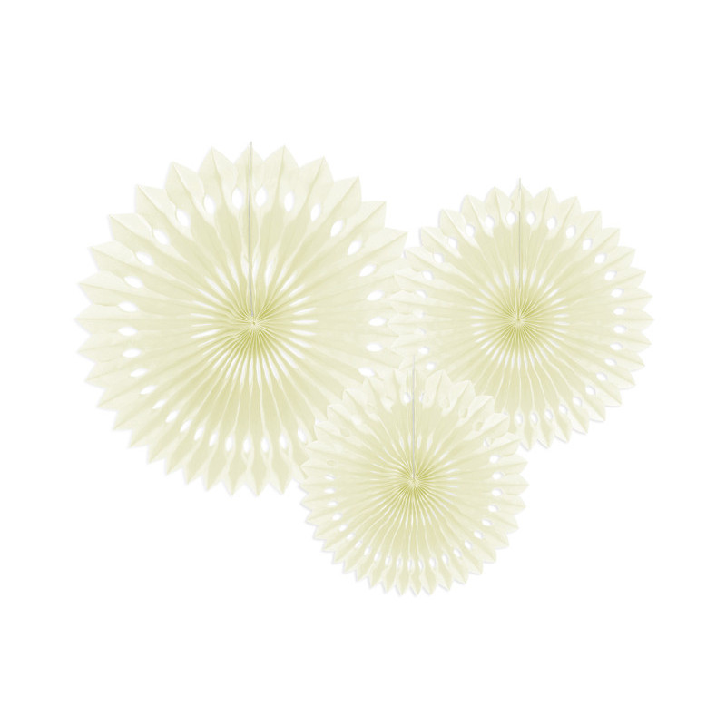 Decorative Rosettes, Light Cream, 20-30cm (1 pkt / 3 pc.)