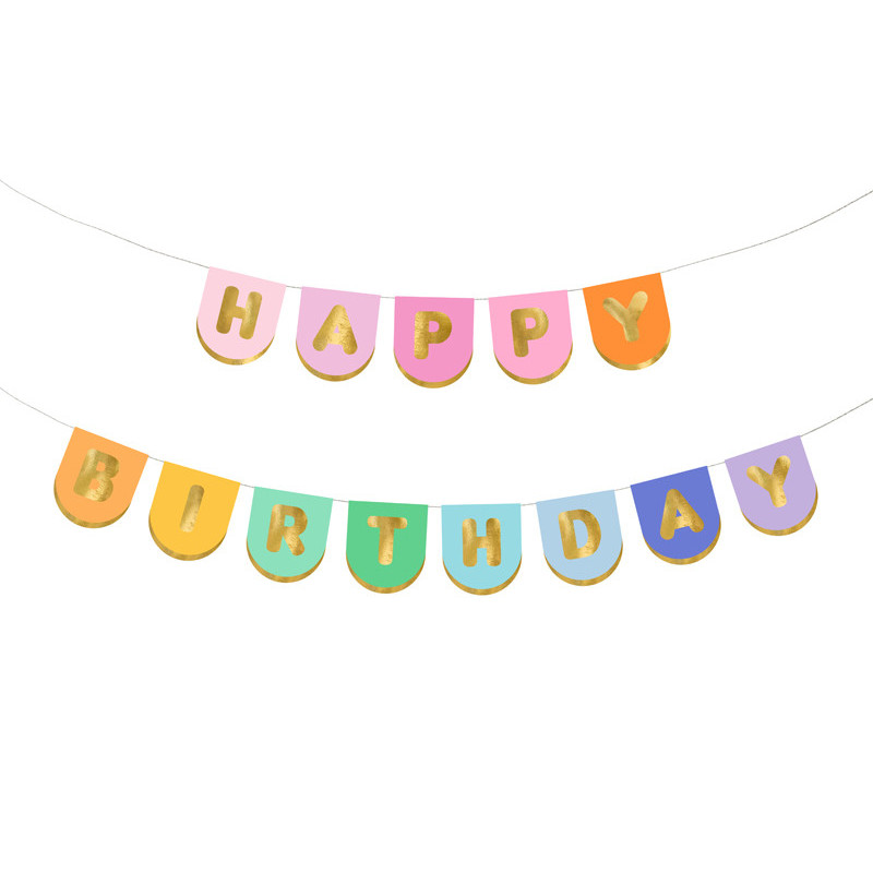 Banner Happy Birthday, mix, 163x12 cm