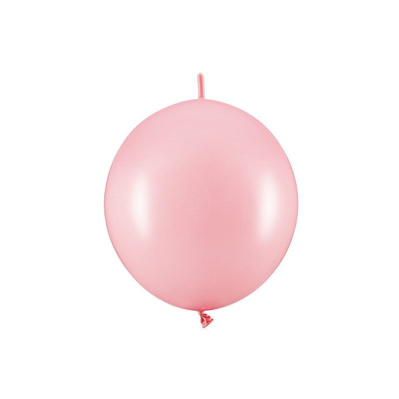 20 st. länkballonger i pastell babyrosa färg, 28 cm i diameter, 100% latex, perfekt för festdekoration