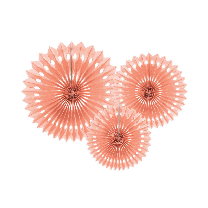 Decorative Rosettes, Light Peach, 20-30cm (1 pkt / 3 pc.)