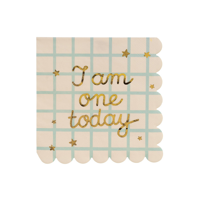 Napkins I am one today Teddy Bear, beige, 33x33 cm (1 pkt / 12 pc.)