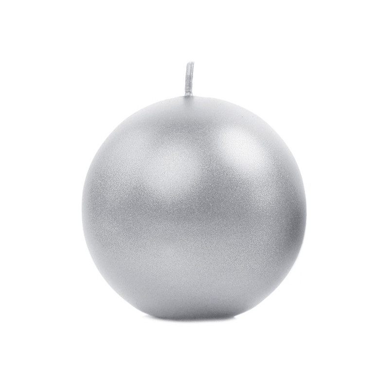 6 st Metallic bolljus 8 cm - Silver - Brinntid: 20 timmar