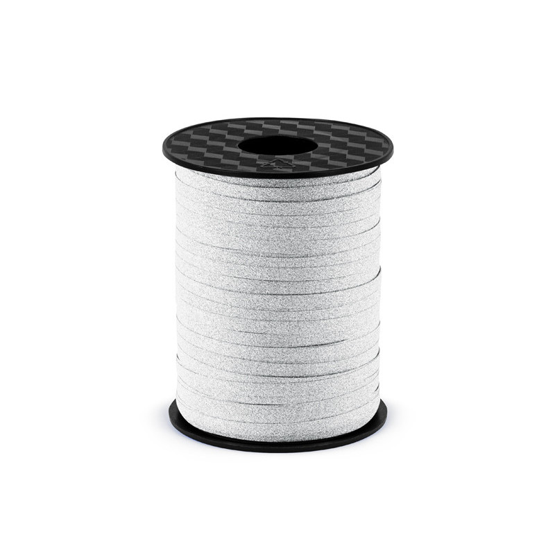 225 meter glitter silver presentband 5 mm