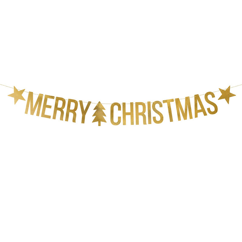 Merry Christmas banner - Guld 10,5x150cm