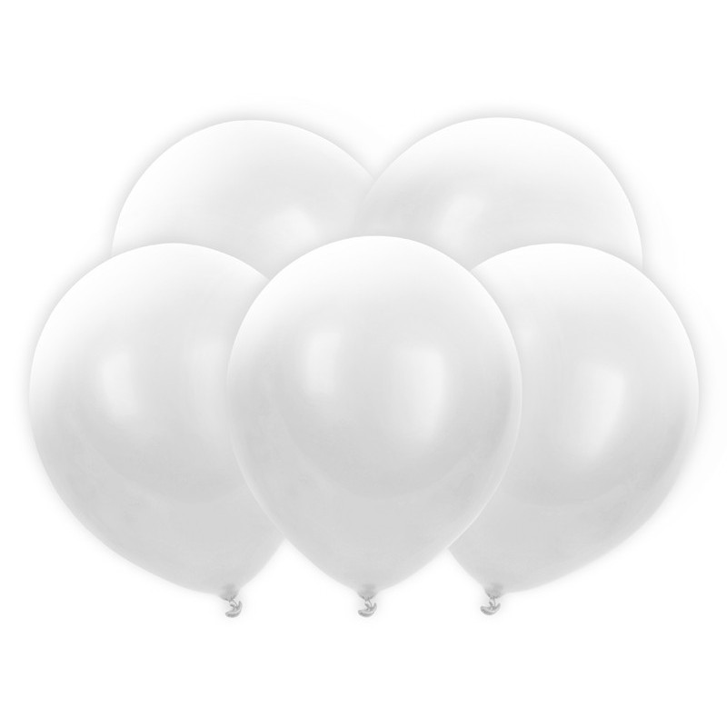 5 st. Vita Ballonger 12" med skiftande färger LED-ljus Kan användas med Helium