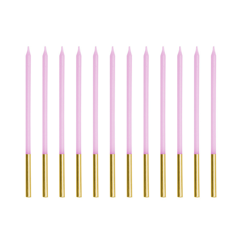 Plain birthday candles, violet, 14 cm (1 pkt / 12 pc.)