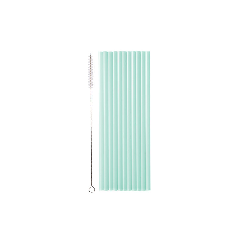 Plastic straws, 23 cm, sage (1 pkt / 12 pc.)