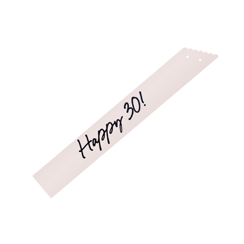 Happy 30 Sash, cream, 76 cm