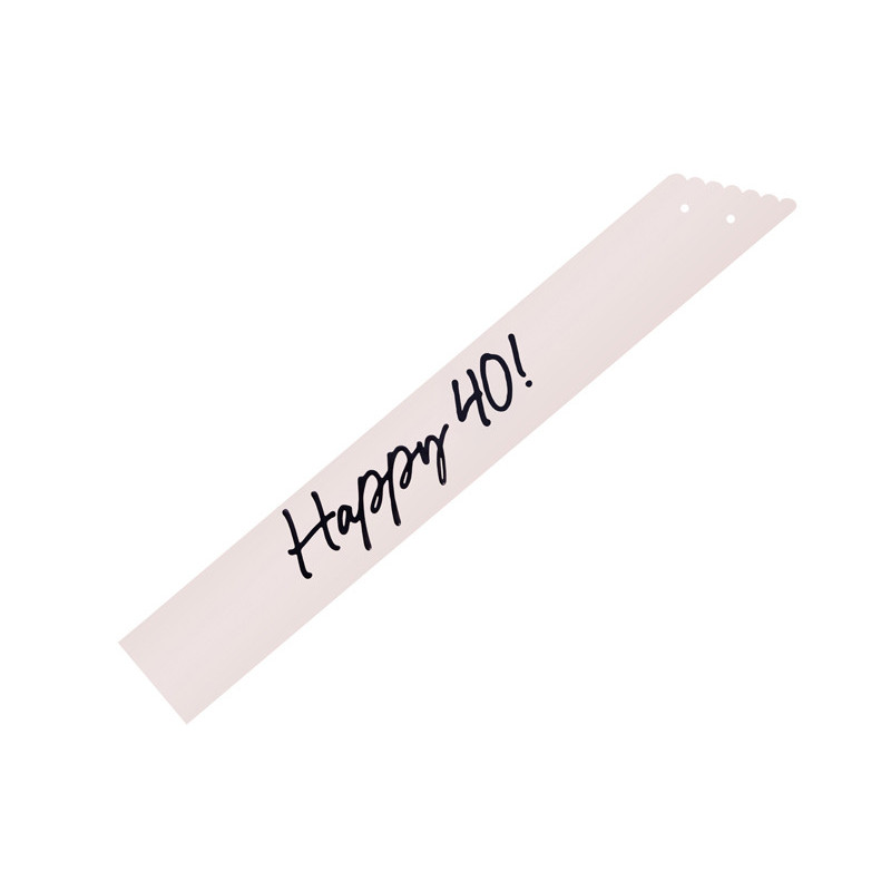 Happy 40 Sash, cream, 76 cm