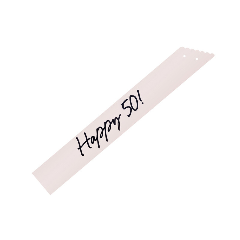 Happy 50 Sash, cream, 76 cm