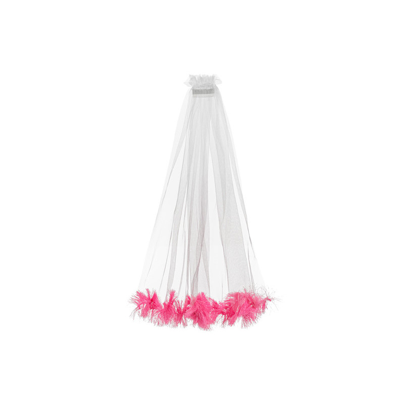 Fringe veil, pink, 69cm