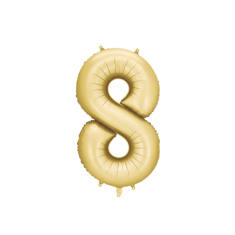 Foil balloon Number ''8'', 86 cm, gold.