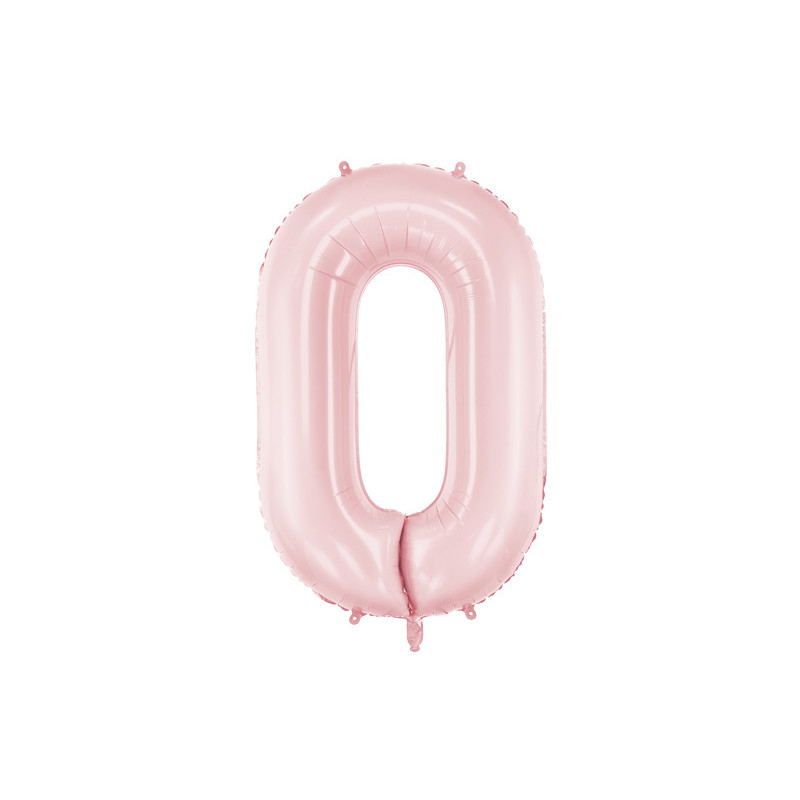 Foil Balloon Number ''0'', 86cm, light pink