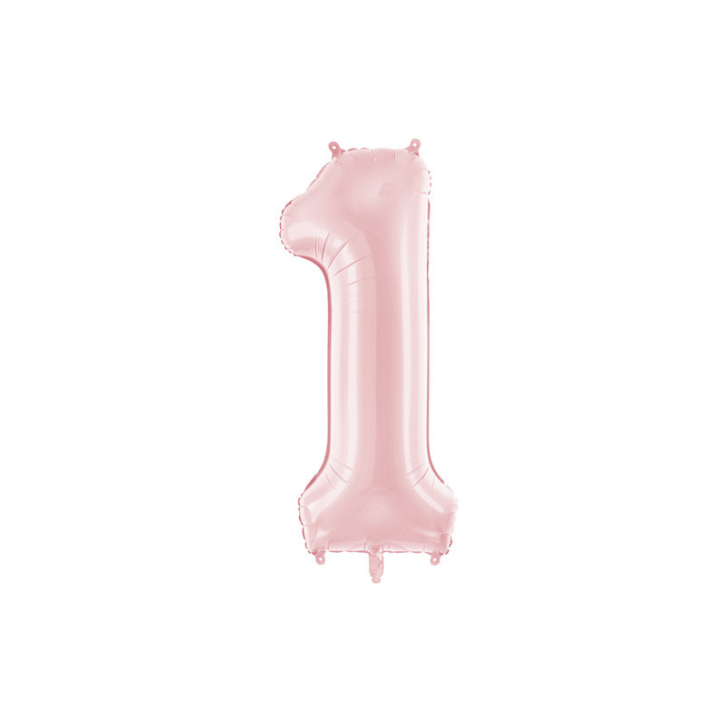 Foil Balloon Number ''1'', 86cm, light pink