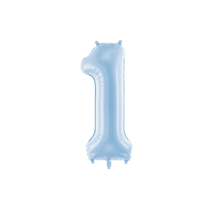 Foil Balloon Number ''1'', 86cm, misty blue