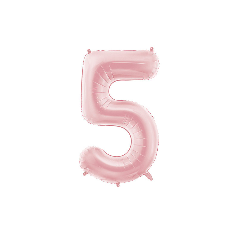 Foil Balloon Number ''5'', 86cm, light pink