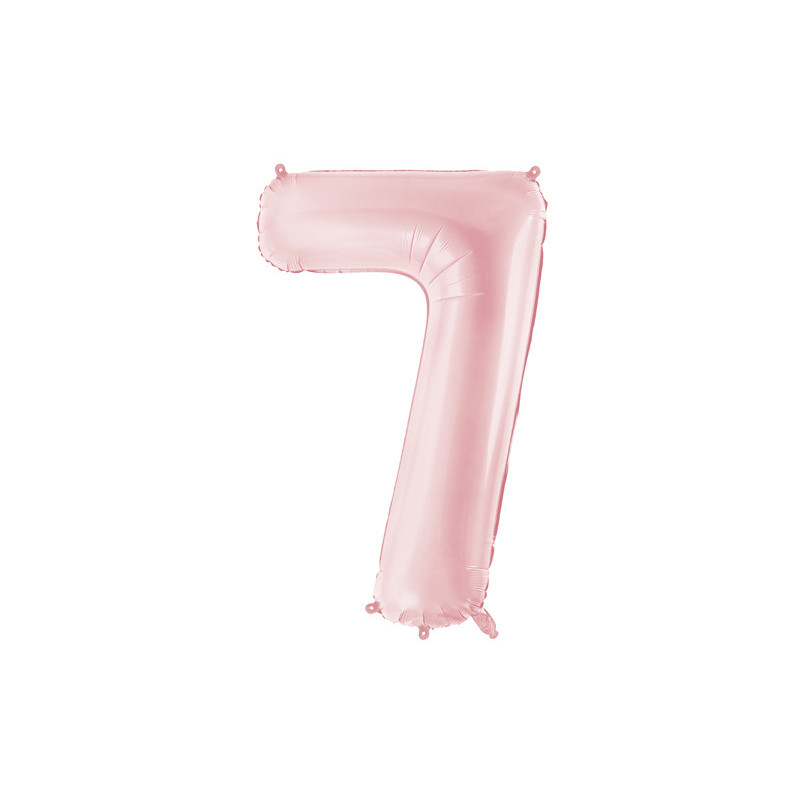 Foil Balloon Number ''7'', 86cm, light pink