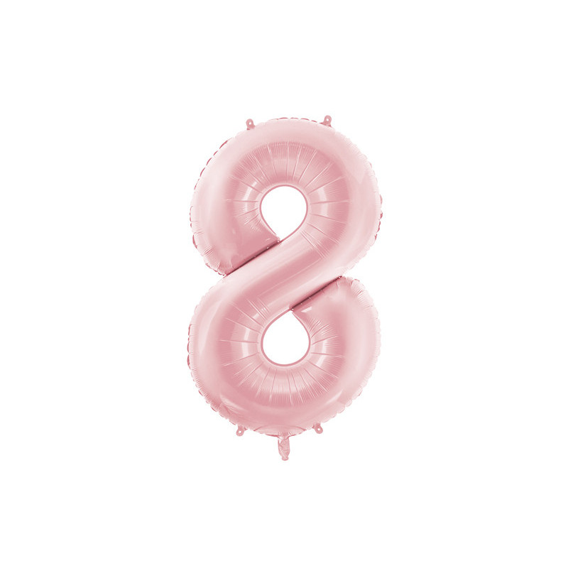 Foil Balloon Number ''8'', 86cm, light pink