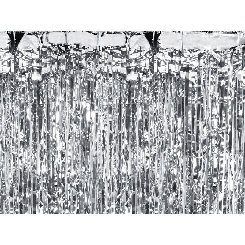 Party curtain, silver, 100x200cm