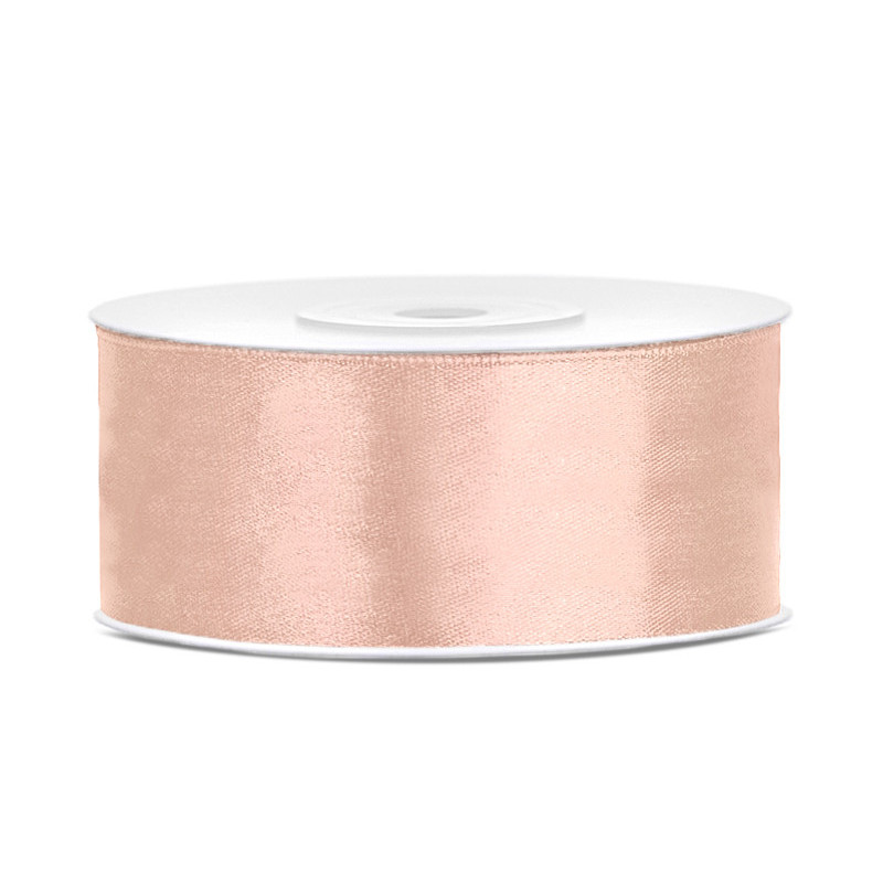 Satin ribbon, light honey, 25mm/25m