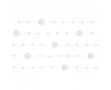 5 St. Vit pärlgirlang - 130 cm