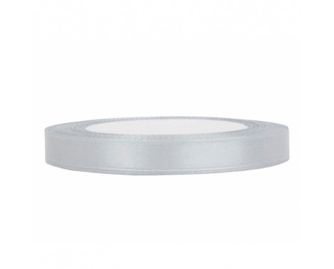 25 meter - satinband silver 6 mm