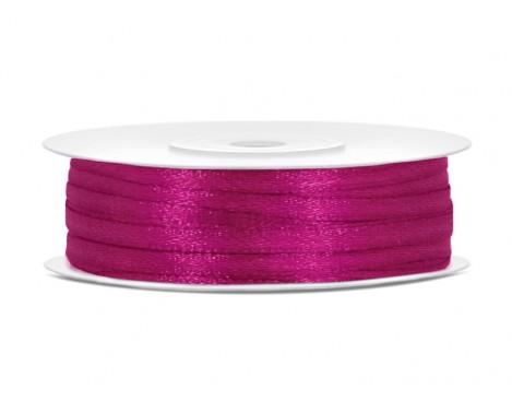 50 meter - Satinband mörk fuchsia 3 mm