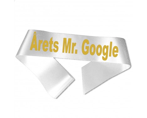 Årets Mr Google - Metallic guld tryck - Ordensband