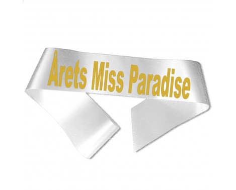 Årets Miss Paradise - Metalliskt guldtryck - Ordensband