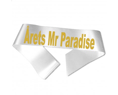 Årets Mr Paradise - Metallisk guldfärg - Ordensband