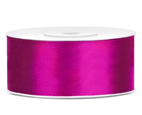 25 meter - Satinband mörk fuchsia 25 mm