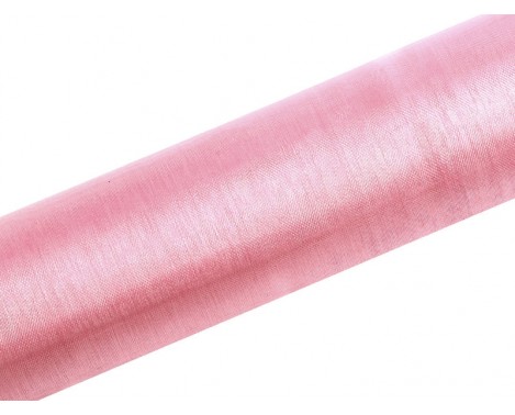 Organza Ljus Rosa 0,16 x 9 meter - slät silkeslook