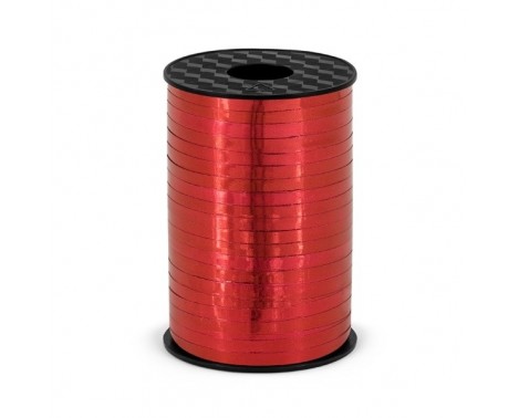 225 meter Presentband Metallic röd 5mm bred