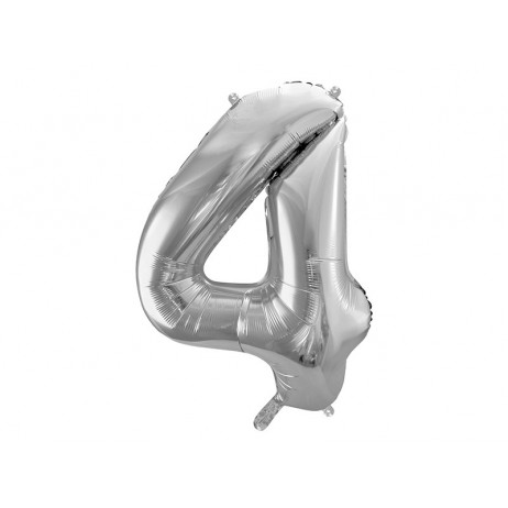 Silver 4 siffra ballong - ca 86 cm