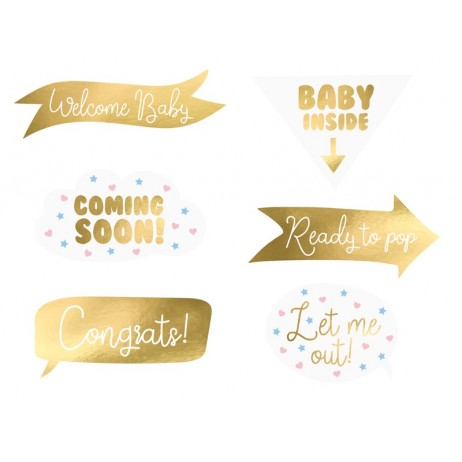 6 st. Props - Babyshower- Foto sticks