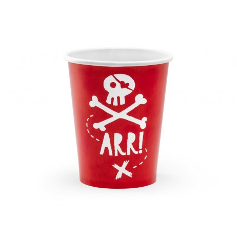 6 st Pappmuggar Pirates Party 220ml