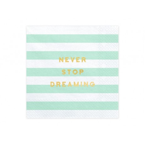 20 st. Never stop dreaming, mint frukostservetter