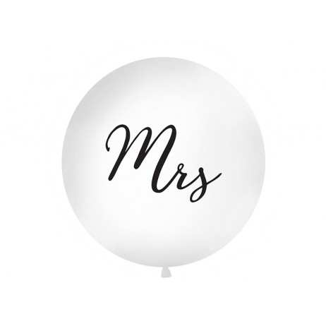 1 st Kämpa ballong "Mrs"- 1 meter vit