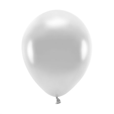 100 st. Ekologiska Metallic silverballonger str. 10"