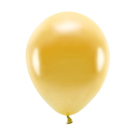 10 st. Ekologiska Metallic guld ballonger str. 10"